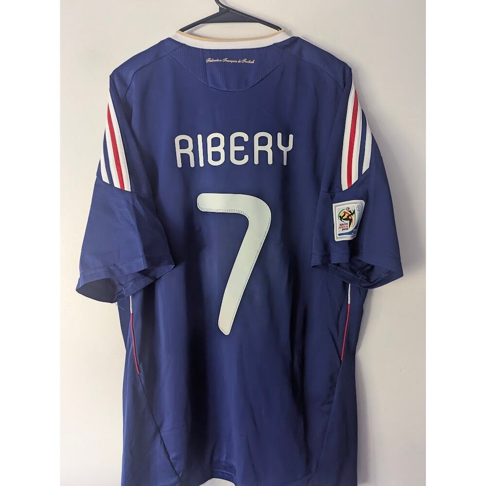 France Ribery 2010 World Cup Jersey ⚽ XL Fully Patched